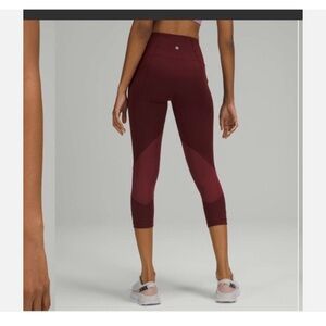 Lululemon Pace Rival Crop Luxtreme Mesh *22" size 4 in excellent condition
